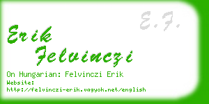 erik felvinczi business card